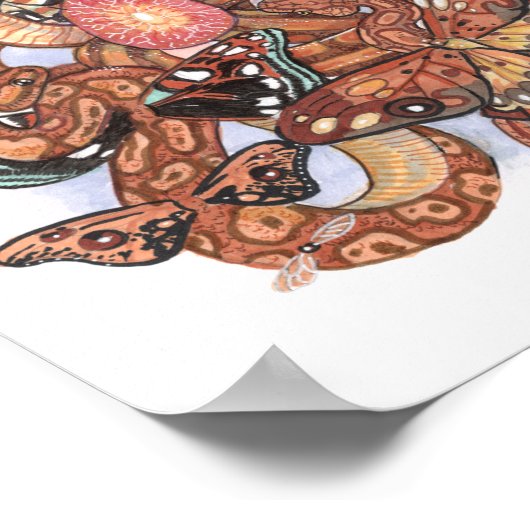 生まれ変わる秘伝の蝶ヘビの芸術 ポスター (角)