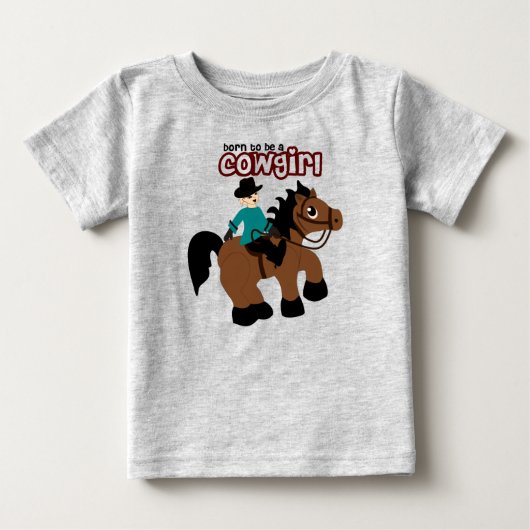 生まれ女性のカーボーイ ベビーTシャツ (正面)