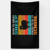 生まれ学校へ行かざるを得ない羊を刈る 横断幕 (縦)