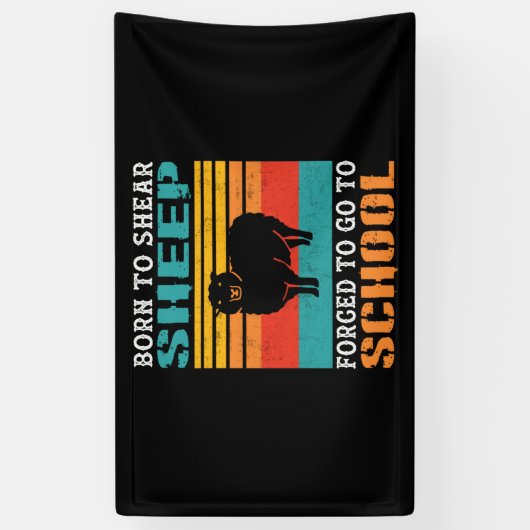 生まれ学校へ行かざるを得ない羊を刈る 横断幕 (縦)