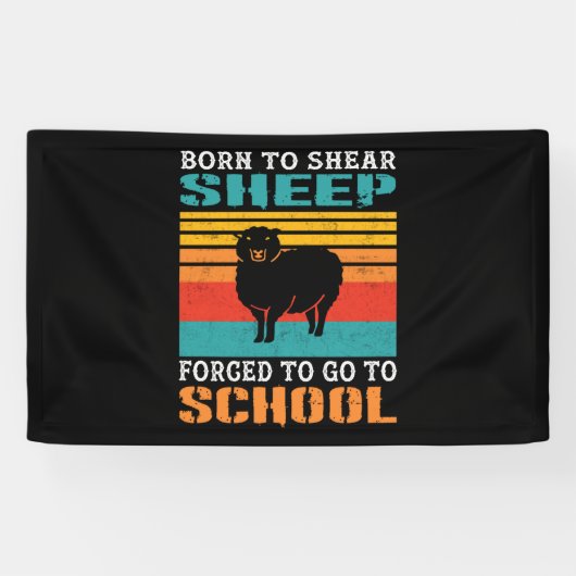 生まれ学校へ行かざるを得ない羊を刈る 横断幕 (横)