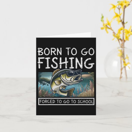 生まれ学校魚釣りへ行くことを余儀なくさおもしろいれる カード (黄色い花)