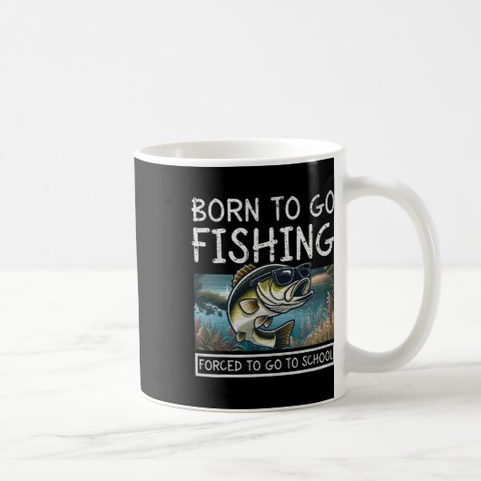 生まれ学校魚釣りへ行くことを余儀なくさおもしろいれる コーヒーマグカップ (右)