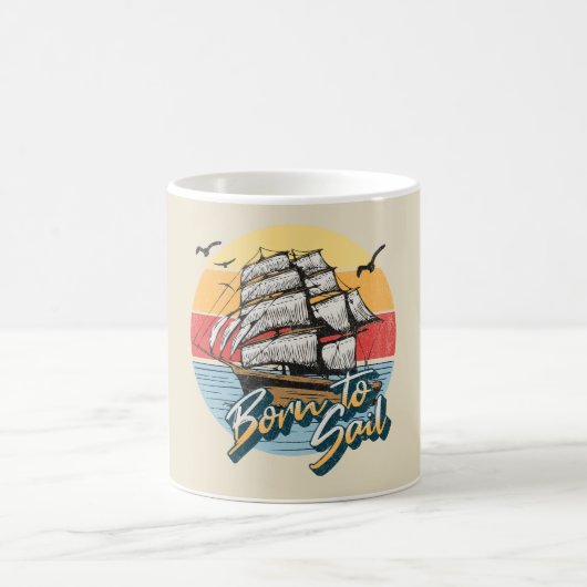生まれ帆船 コーヒーマグカップ (中央)