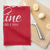 生まれ感動的て輝く信仰クリスマスレッド キッチンタオル (四つ折り)