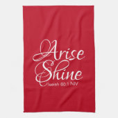 生まれ感動的て輝く信仰クリスマスレッド キッチンタオル (縦)