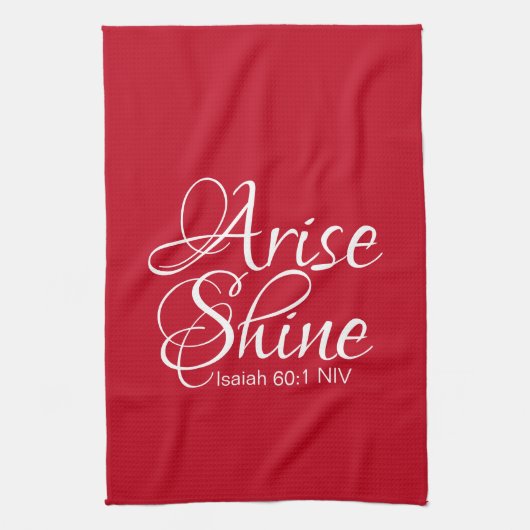 生まれ感動的て輝く信仰クリスマスレッド キッチンタオル (縦)