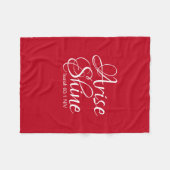 生まれ感動的て輝く信仰クリスマスレッド フリースブランケット (正面(横))