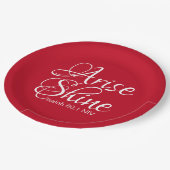 生まれ感動的て輝く信仰クリスマスレッド ペーパープレート (アングル)