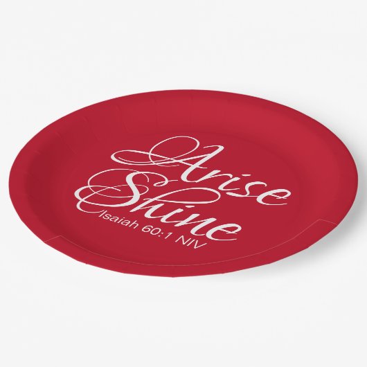 生まれ感動的て輝く信仰クリスマスレッド ペーパープレート (アングル)