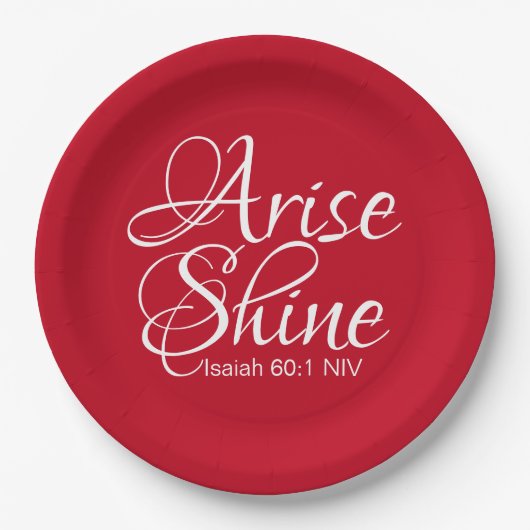 生まれ感動的て輝く信仰クリスマスレッド ペーパープレート (正面)