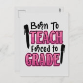 生まれ教える |おもしろい先生 ポストカード (正面/裏面)