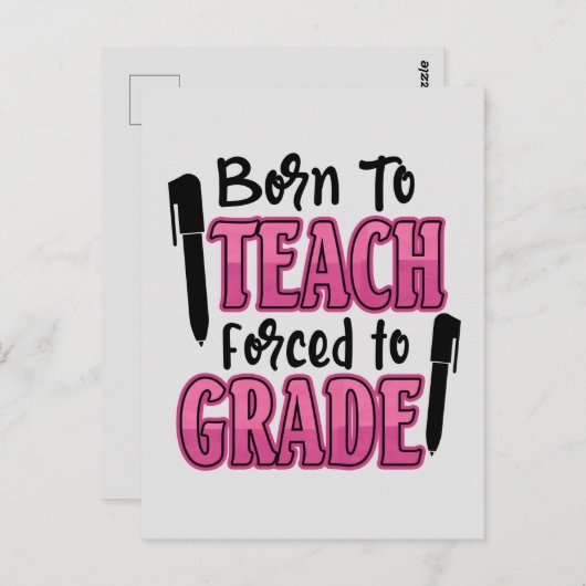 生まれ教える |おもしろい先生 ポストカード (正面/裏面)