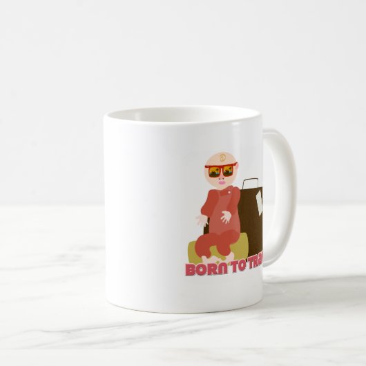 生まれ旅行マンガのキャラクタ旅行ベビー コーヒーマグカップ (正面右)