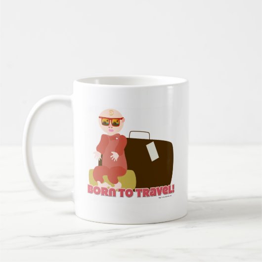 生まれ旅行マンガのキャラクタ旅行ベビー コーヒーマグカップ (左)
