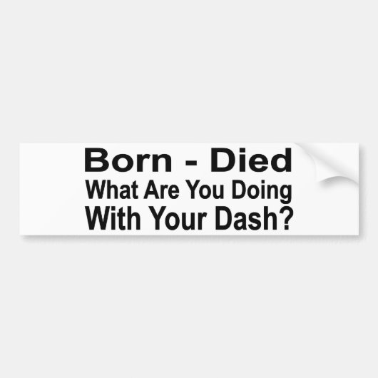 生まれ死亡Dashで何を行っている バンパーステッカー (正面)