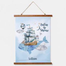 生まれ海で輝くカスタマイズ可能 吊り下げ型タペストリー