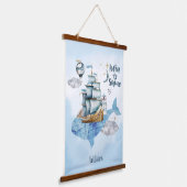 生まれ海で輝くカスタマイズ可能 吊り下げ型タペストリー (傾斜あり)