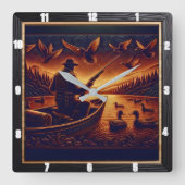 生まれ狩りサンライズダックハンターへ スクエア壁時計 (正面)