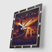 生まれ狩りサンライズダックハンターへ スクエア壁時計 (傾斜)