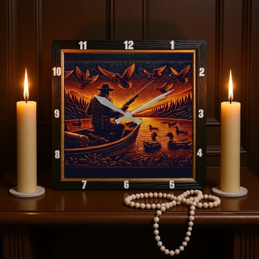 生まれ狩りサンライズダックハンターへ スクエア壁時計