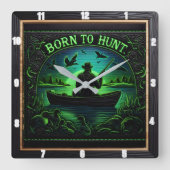 生まれ狩りレイクアングラー狩り スクエア壁時計 (正面)