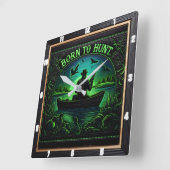 生まれ狩りレイクアングラー狩り スクエア壁時計 (傾斜)