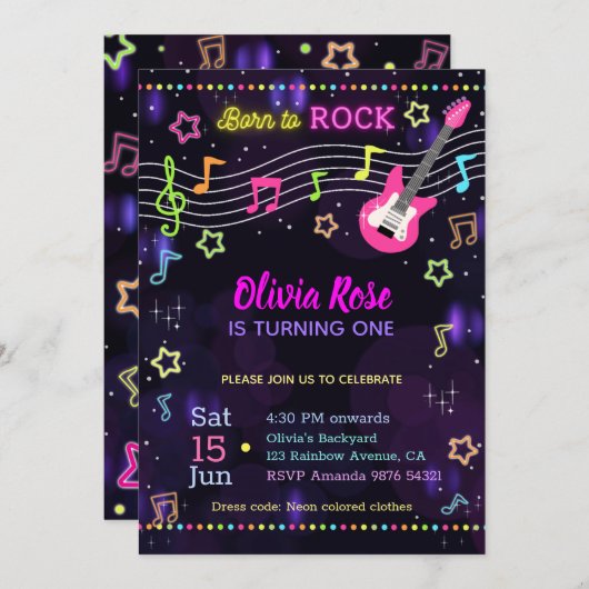 生まれ白熱［赤熱］光を放つ招待状 招待状 (正面/裏面)