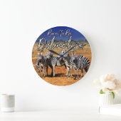 「生まれ目立つ」ゼブラのアート ラージ壁時計 (ホーム)