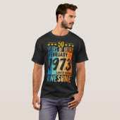 生まれ第50誕生日1973年2月50歳 Tシャツ (正面フル)