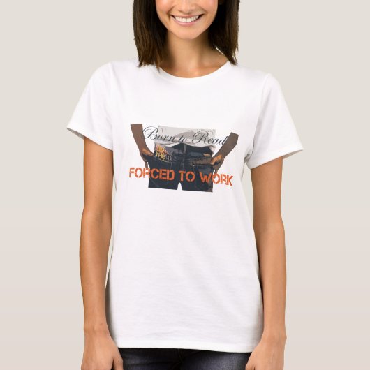 生まれ読に切り抜きタンク上部の作業を強制 Tシャツ (正面)