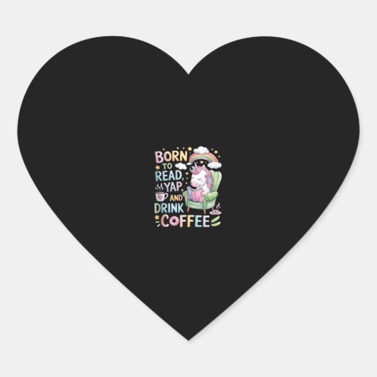 生まれ読YapperとコーヒーCaffeine & Boを飲む ハートシール (正面)