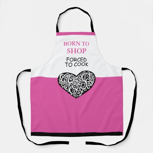 生まれ調理師おもしろいピンクエプロン エプロン (正面)