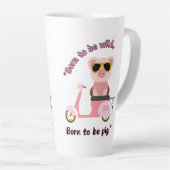 生まれ豚の引用文 カフェラテマグ (右アングル)