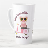 生まれ豚の引用文 カフェラテマグ (左アングル)