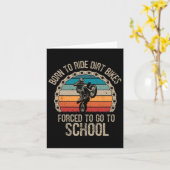 生まれ車に乗るダートおもしろいバイク カード (黄色い花)