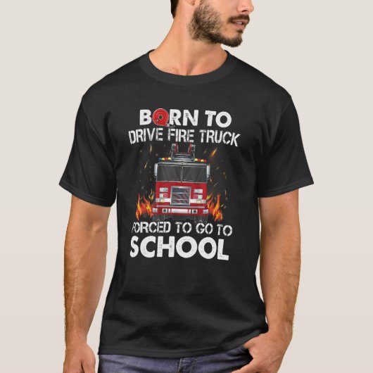 生まれ車を追い詰めて学校の火事に出る Tシャツ (正面)