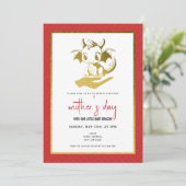 生まれ辰年赤の母の日 招待状 (スタンド正面)