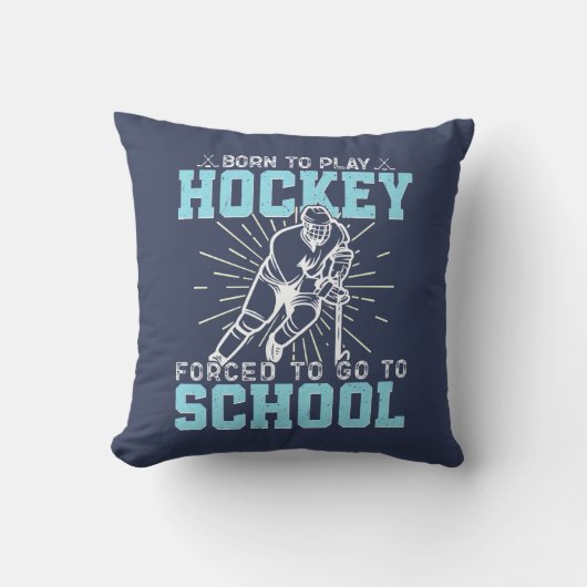 生まれ遊ホッケーで学校に行かされおもしろいる クッション (正面)