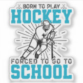 生まれ遊ホッケーカラフル誕生日あり シール (正面)