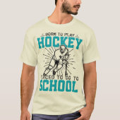 生まれ遊ホッケーカラフル誕生日あり Tシャツ (正面)