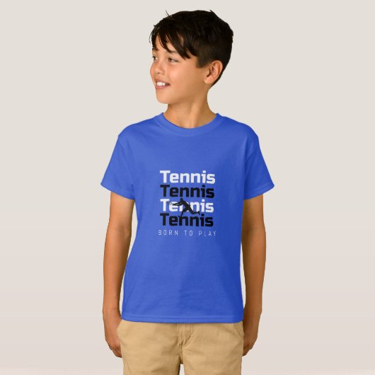 生まれ遊To Tennis Sportをテーマにした引用文ことわざブルー Tシャツ (正面フル)