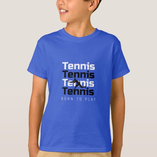 生まれ遊To Tennis Sportをテーマにした引用文ことわざブルー Tシャツ (正面)