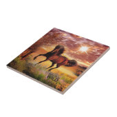 生まれ野のランニング馬 タイル (側面)