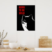 生まれ野の狼やる気を起こさせるのポップ・アートの術 ポスター (キッチン)