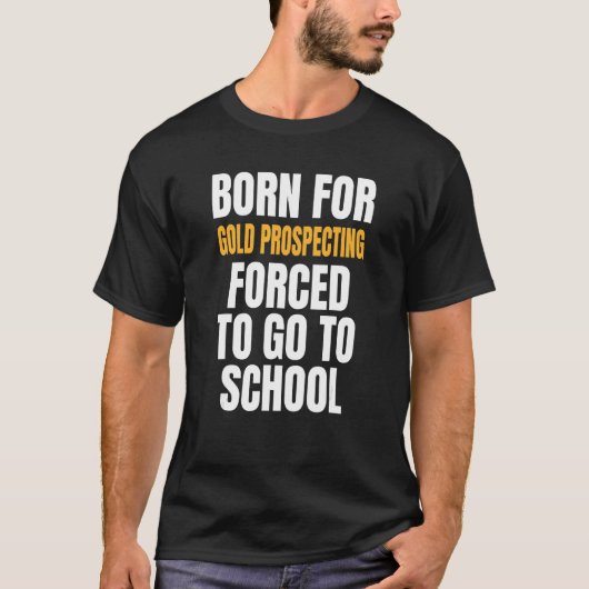 生まれ金ゴールド探鉱 Tシャツ (正面)