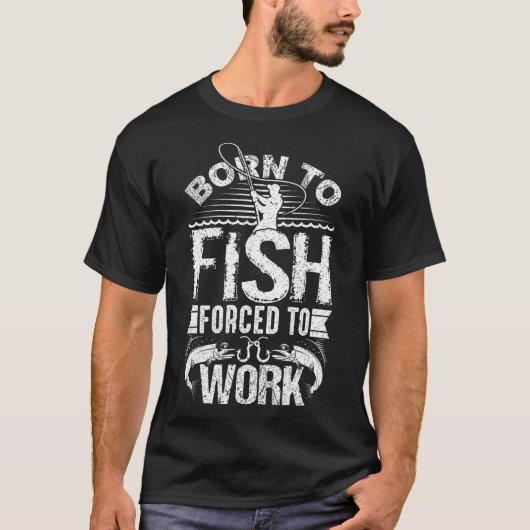 生まれ釣りするが、魚釣りクートの働きを強制おもしろいされる Tシャツ (正面)