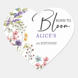 生まれ開花子供の誕生日 ハートシール