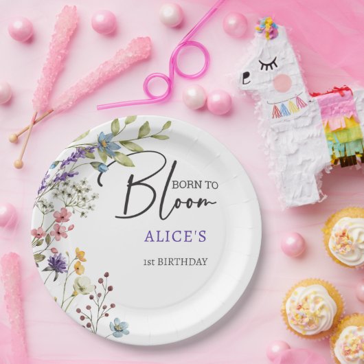 生まれ開花子供の誕生日 ペーパープレート (パーティー)