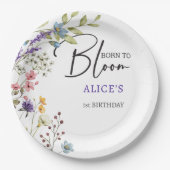 生まれ開花子供の誕生日 ペーパープレート (正面)